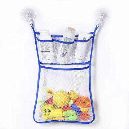 Dinosaur Baby Bath Toy Organizer – Mesh Bag with Suction Cups Keeps Toys Dry, Neat, and Off Your Tub Floor