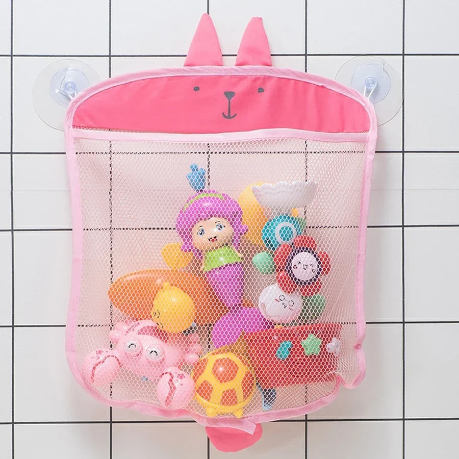 Dinosaur Baby Bath Toy Organizer – Mesh Bag with Suction Cups Keeps Toys Dry, Neat, and Off Your Tub Floor