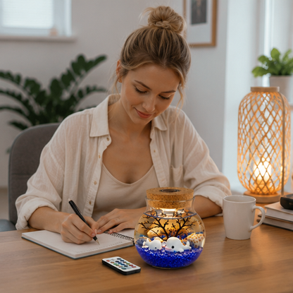 LED Glass Vase Terrarium - Decorative Flower Bottle with Ambient Lighting for Weddings and Elegant Home Decor