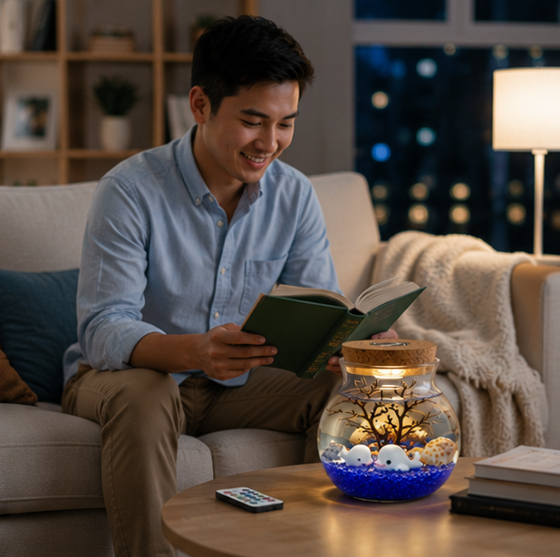 LED Glass Vase Terrarium - Decorative Flower Bottle with Ambient Lighting for Weddings and Elegant Home Decor
