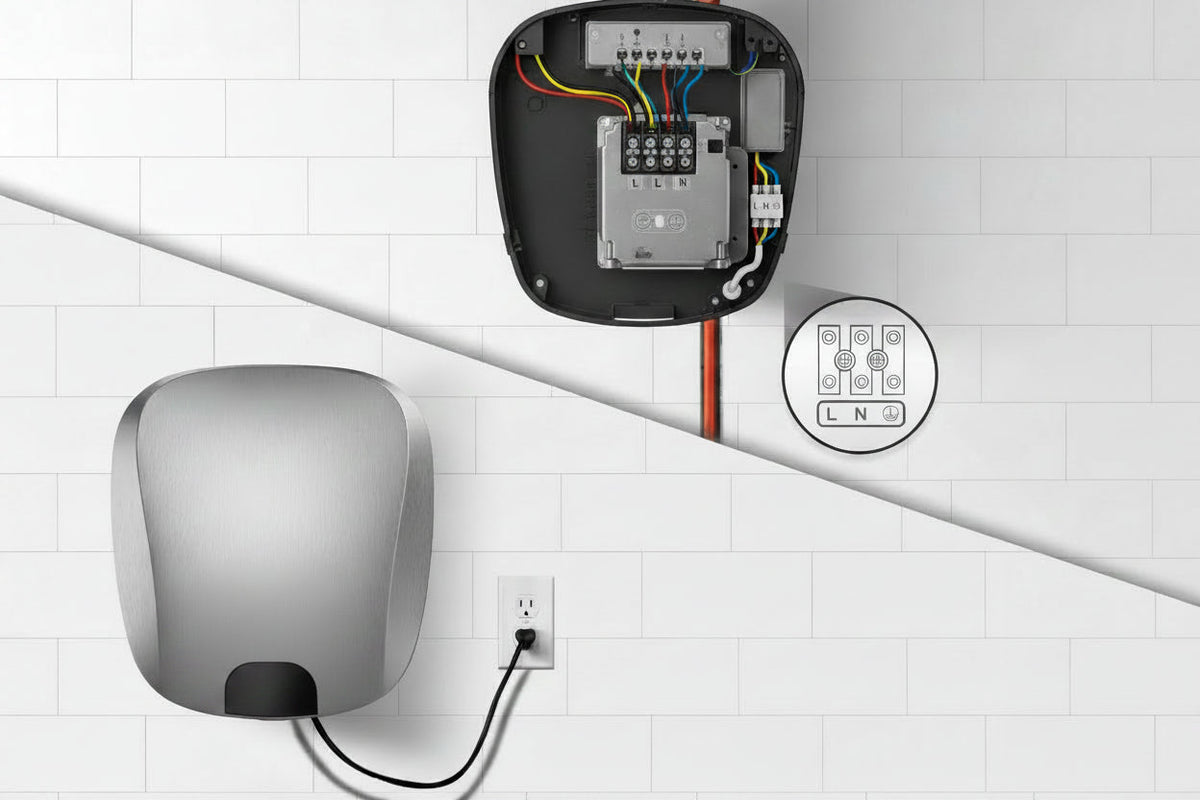 Automatic HEPA Hand Dryer – 1450W Heavy Duty Stainless Steel Air Dryer with High-Speed Drying for Commercial Bathrooms and Offices