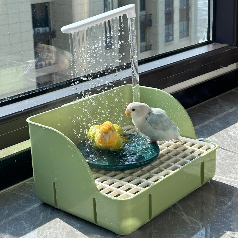 Automatic Electric Bird Bath Basin – Circulating Water Fountain for Budgerigars Cockatiels Peony and Sun Conures