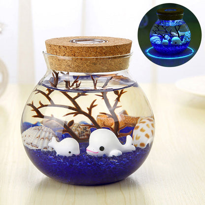 LED Glass Vase Terrarium - Decorative Flower Bottle with Ambient Lighting for Weddings and Elegant Home Decor