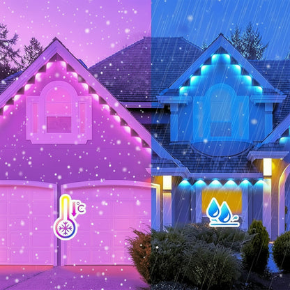 Waterproof Smart RGB Eave Lights - Permanent Outdoor LED String Lighting with App Control for Holidays and Home Decoration
