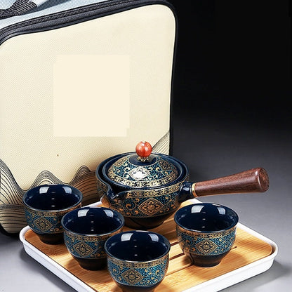 Portable Automatic Tea Set – Small Japanese Style Travel Tea Maker for Home, Office and On-The-Go Brewing