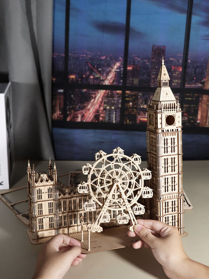 Wooden Big Ben Clock Puzzle –3D DIY Desktop Model Building Kit for Home Decor and Unique Gifts