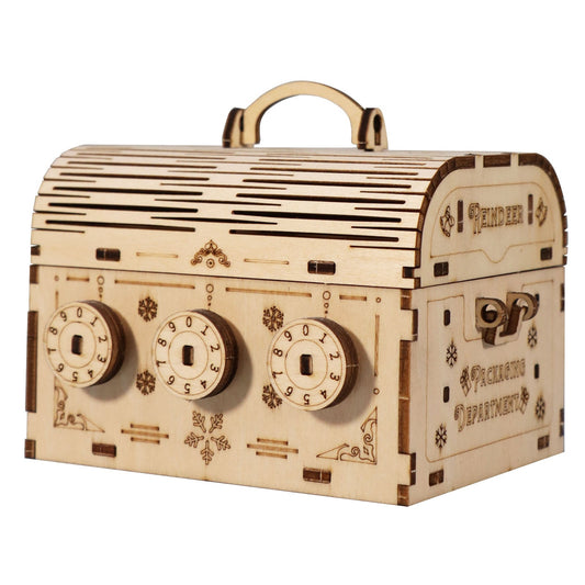Wooden Treasure Box Puzzle – 3D DIY Brain Teaser Storage Model Kit for Adults and Holiday Gifts