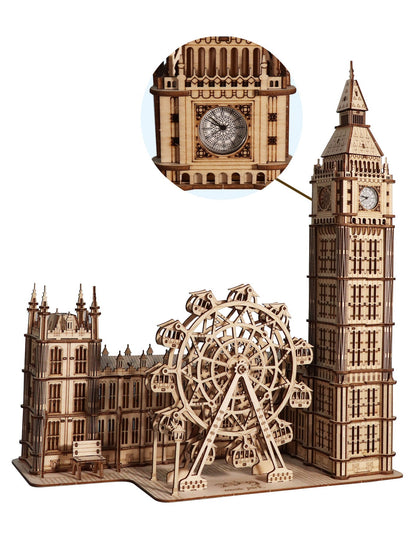 Wooden Big Ben Clock Puzzle –3D DIY Desktop Model Building Kit for Home Decor and Unique Gifts