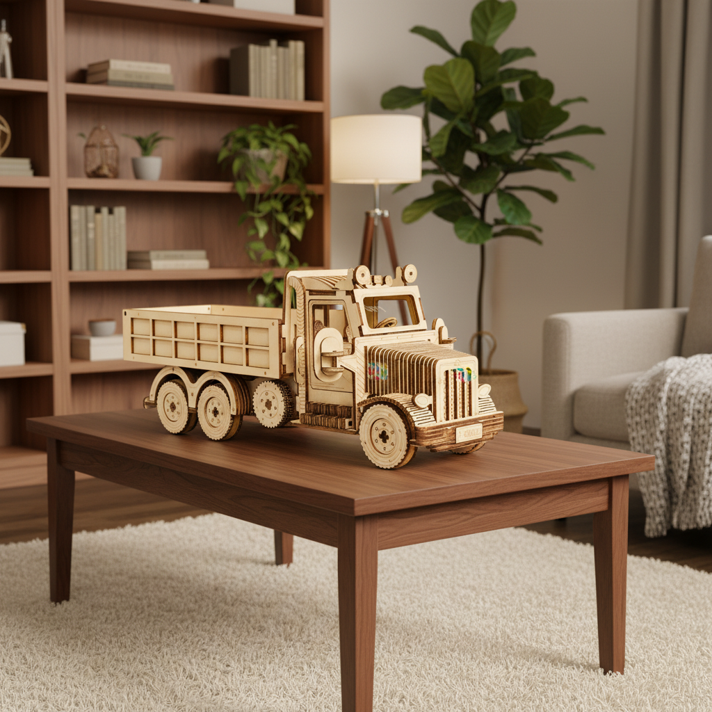 Wooden Vehicle Puzzle Set - 3D DIY Truck Sports Car Model Kit with Movable Parts, Educational Toy Gift for Kids and Adults
