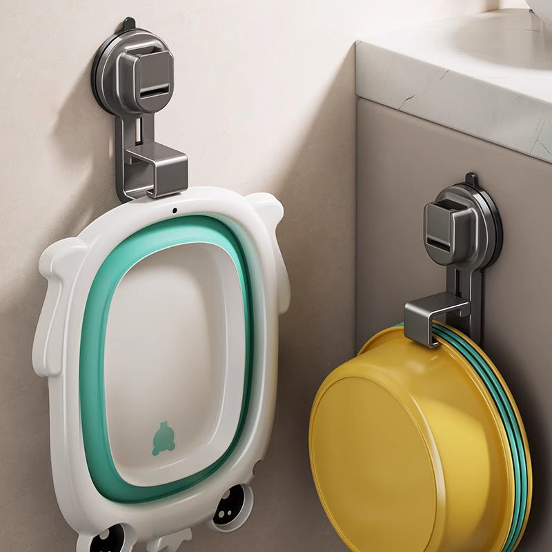 Suction Cup Wall Hook Rack – Multifunctional Washbasin & Towel Holder for Home Organization