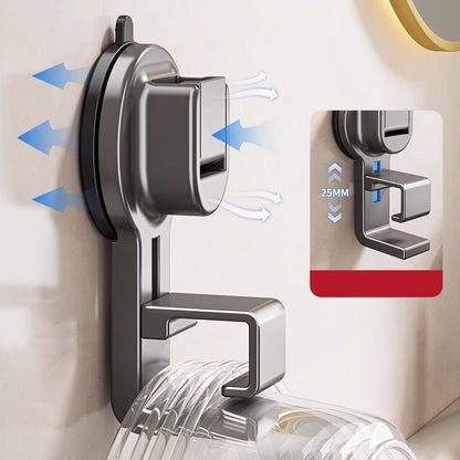 Suction Cup Wall Hook Rack – Multifunctional Washbasin & Towel Holder for Home Organization