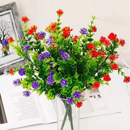 Artificial Flower Bundle – UV Resistant Faux Shrubs for Outdoor Garden & Wedding Decoration