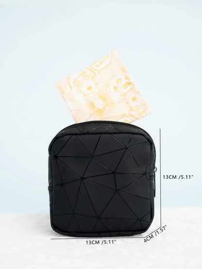 PU Leather Waterproof Organizer Pouch – Monthly Sanitary Napkin & Jewelry Storage Bag, Compact & Stylish for Women on the Go