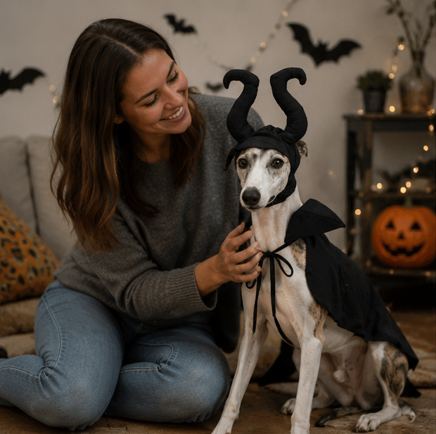 Pet Halloween Costume Set - Witch Cloak Wizard Outfit for Dogs and Cats, Funny Cosplay Apparel for Halloween Party Dress Up