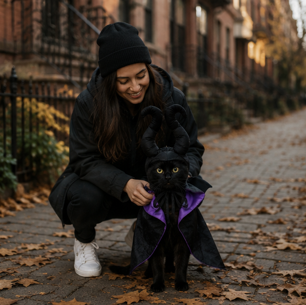 Pet Halloween Costume Set - Witch Cloak Wizard Outfit for Dogs and Cats, Funny Cosplay Apparel for Halloween Party Dress Up