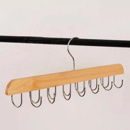 Wooden Tie and Belt Hanger - Closet Bar with 14 or 20 Hooks for Ties, Belts and Scarves