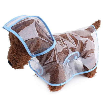 Transparent Hooded Pet Raincoat - Waterproof Puppy and Dog Rainwear Jacket for Outdoor Walks, Travel and All-Weather Protection