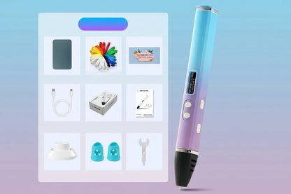 Printing Pen with OLED Display – 3D Temperature-Controlled Fast Extrusion Pen for PLA Filament, Creative Doodling, Crafts and Holiday Gifts