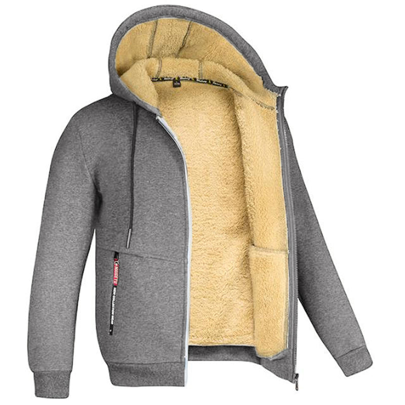 Men's Full Zip Fleece Hoodie - Casual Winter Jacket for Streetwear, Sports and Everyday Comfort