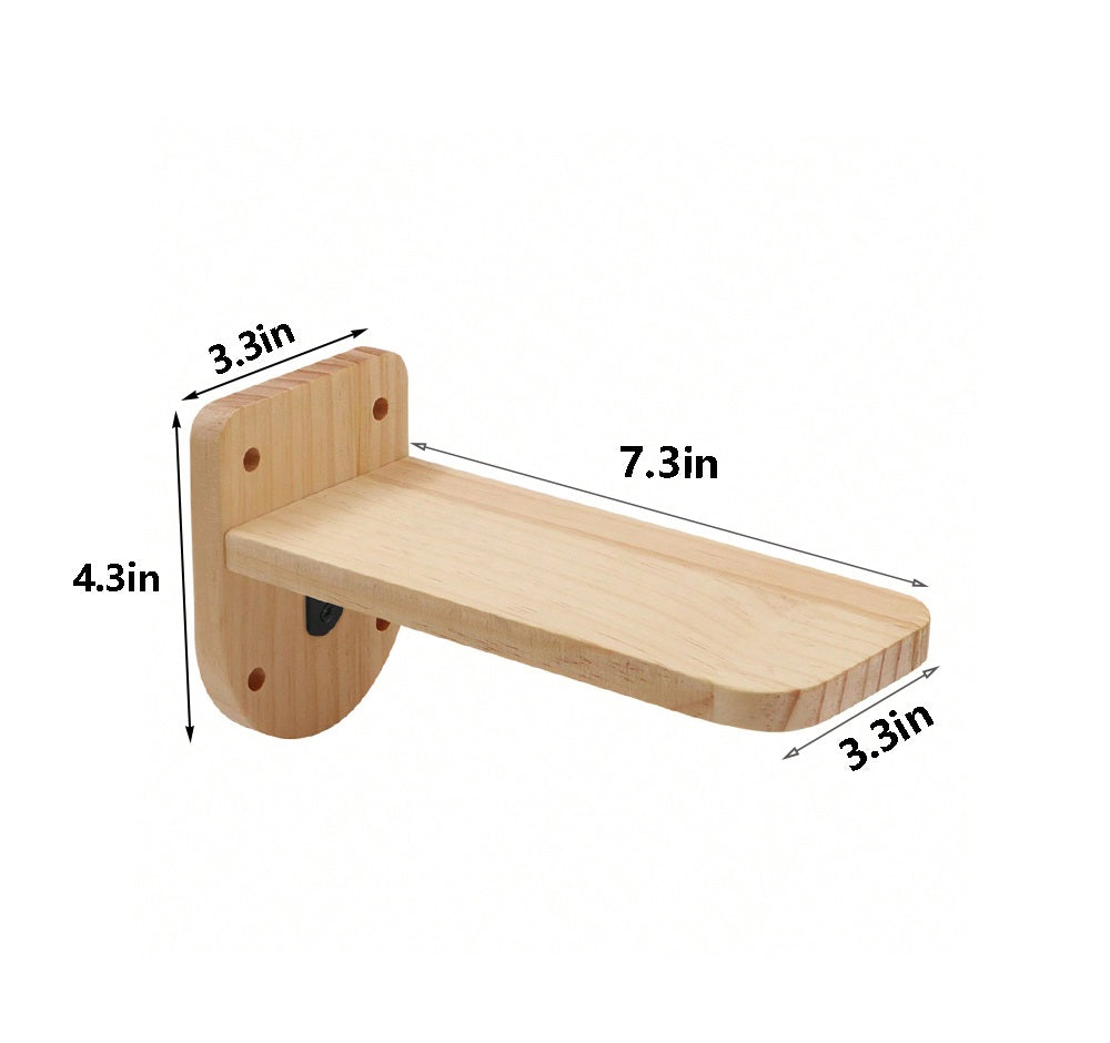 Wall Mounted Cat Climbing Shelf with Sisal Scratching Post – Four Step Stairway Platform Tree Gym Furniture for Active Indoor Cats.