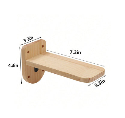 Wall Mounted Cat Climbing Shelf with Sisal Scratching Post – Four Step Stairway Platform Tree Gym Furniture for Active Indoor Cats.