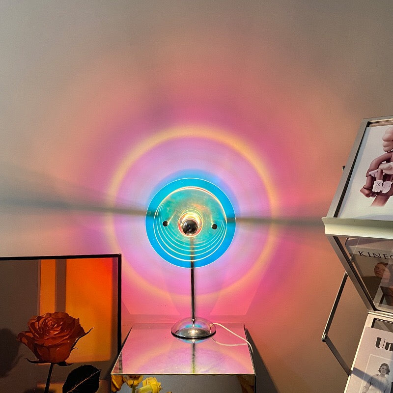 Sunset Projection Table Lamp – USB Rainbow Atmosphere LED Light for Photography, Bedroom and Wall Decor Lighting