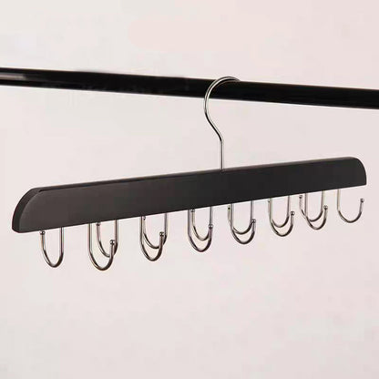 Wooden Tie and Belt Hanger - Closet Bar with 14 or 20 Hooks for Ties, Belts and Scarves