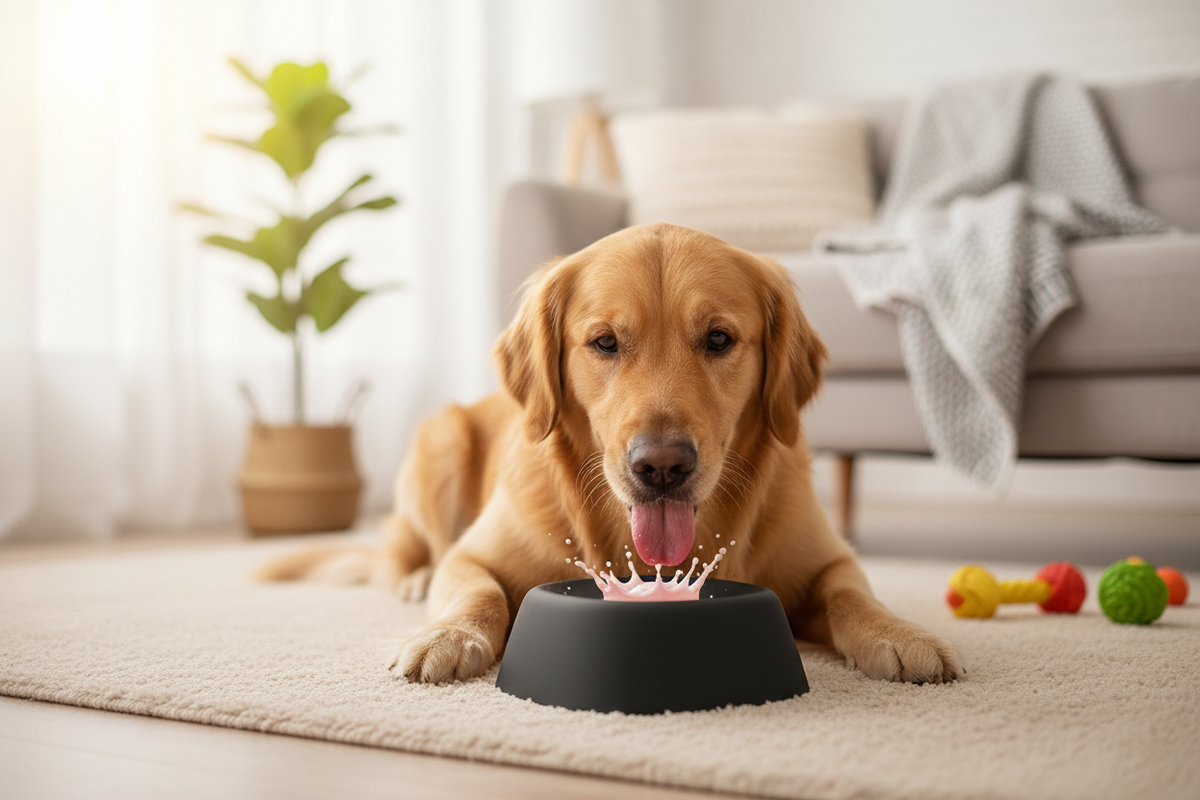 Slow Feeder Dog Bowl – Non-Slip 3/4 Cup Lick Bowl for Bone Broth, Yogurt, Frozen Treats and Healthier Mealtime Pacing
