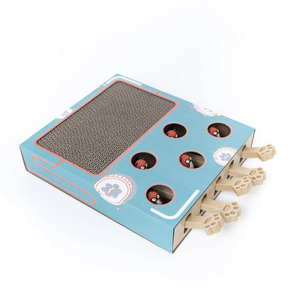 Interactive Whack a Mole Cat Toy – Scratching Board and Claw Grinder for Fun Indoor Cat Enrichment