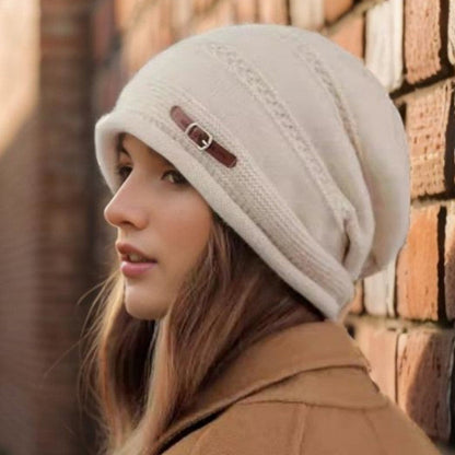 Women's Fleece Lined Knit Beanie – Warm Oversized Winter Hat for Outdoor Travel, Daily Wear and Cold Weather Protection