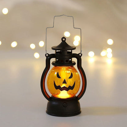Halloween Pumpkin Lantern Light - LED Ghost Oil Lamp Decoration for Spooky Parties, Home Decor and Festive Atmosphere Lighting