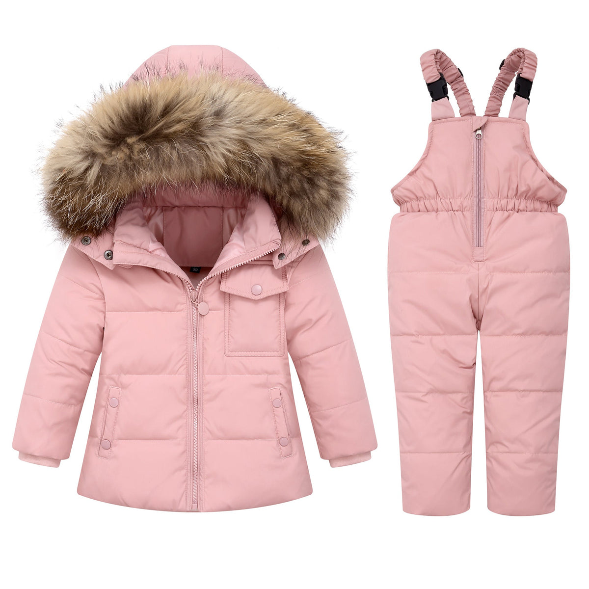 Kids Winter Snowsuit Set - Warm Down Jacket and Overalls Outfit for Boys Girls Toddlers and Cold Weather Outdoor Play