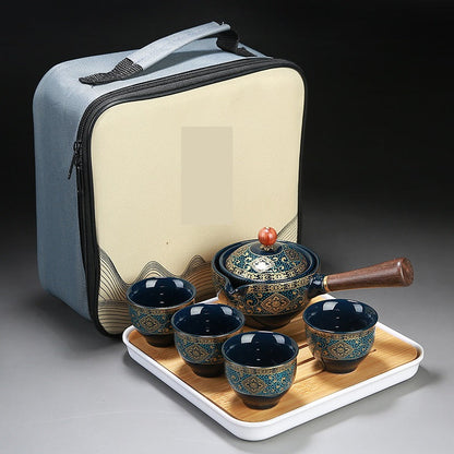 Portable Automatic Tea Set – Small Japanese Style Travel Tea Maker for Home, Office and On-The-Go Brewing