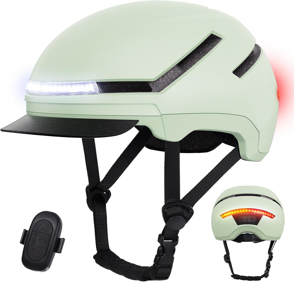 Shinmax Bicycle Helmet – Adult Mountain and Road Cycling Helmet with Front and Rear Lights for Commuting, Outdoor Riding and Safety