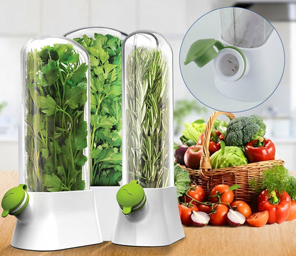 Herb Saver Container for Refrigerator – Fresh Herb Keeper Pod for Cilantro, Parsley and Vegetable Storage Kitchen Tool