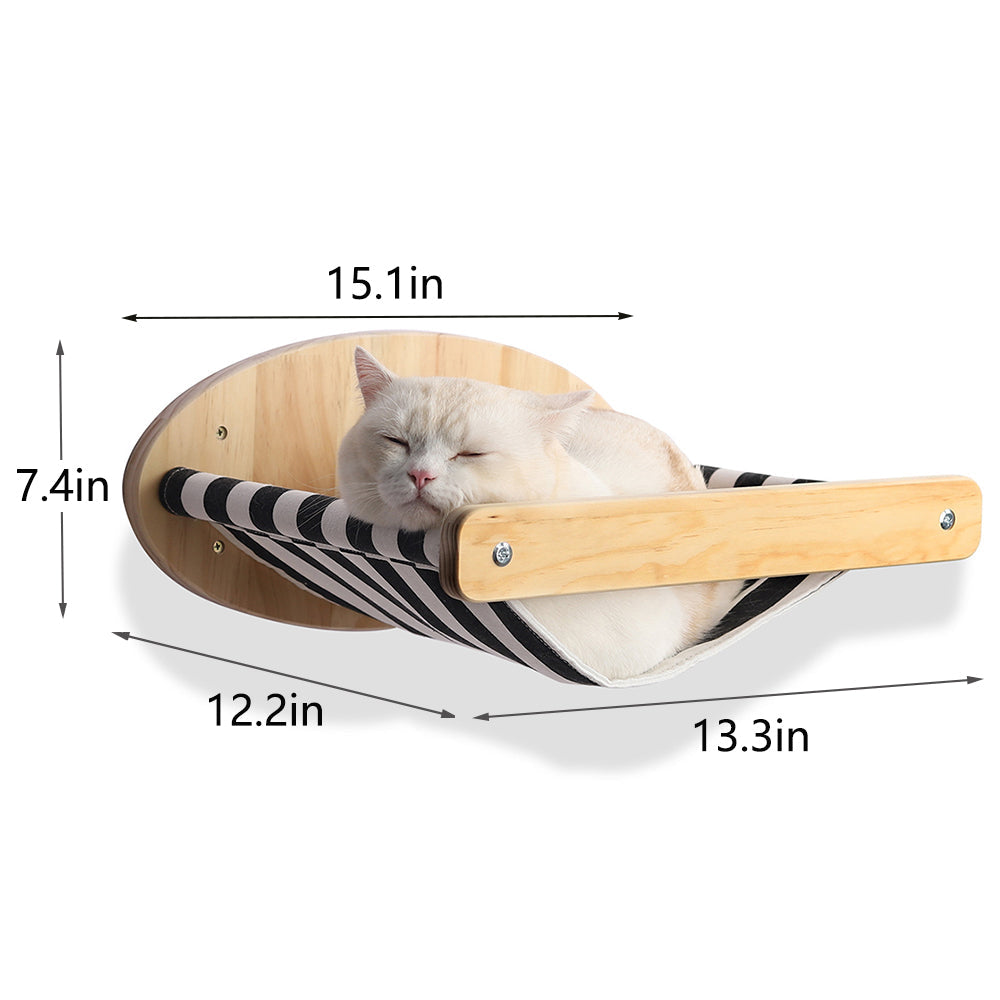 Wall Mounted Cat Climbing Shelf with Sisal Scratching Post – Four Step Stairway Platform Tree Gym Furniture for Active Indoor Cats.