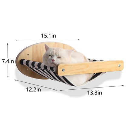 Wall Mounted Cat Climbing Shelf with Sisal Scratching Post – Four Step Stairway Platform Tree Gym Furniture for Active Indoor Cats.