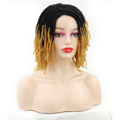 Braided Afro Bob Wig – 10 Inch Synthetic Dreadlock Short Curly Wig for Black Women Cosplay and Daily Fashion