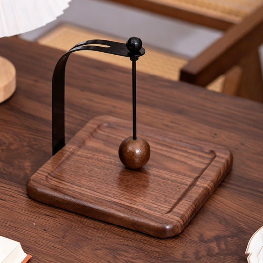 Wooden Napkin Holder – Windproof Table Tissue Organizer with Weighted Wood Ball for Dining, Kitchen and Picnic Use