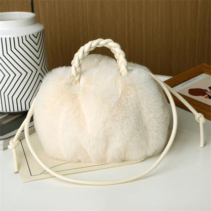 Pumpkin Plush Crossbody Bag – Cute Autumn Winter Shoulder Purse for Everyday Fashion, Travel and Seasonal Style