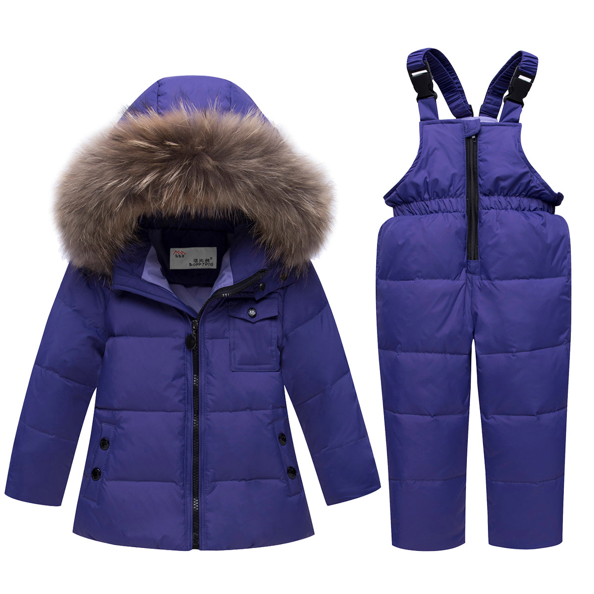 Kids Winter Snowsuit Set - Warm Down Jacket and Overalls Outfit for Boys Girls Toddlers and Cold Weather Outdoor Play