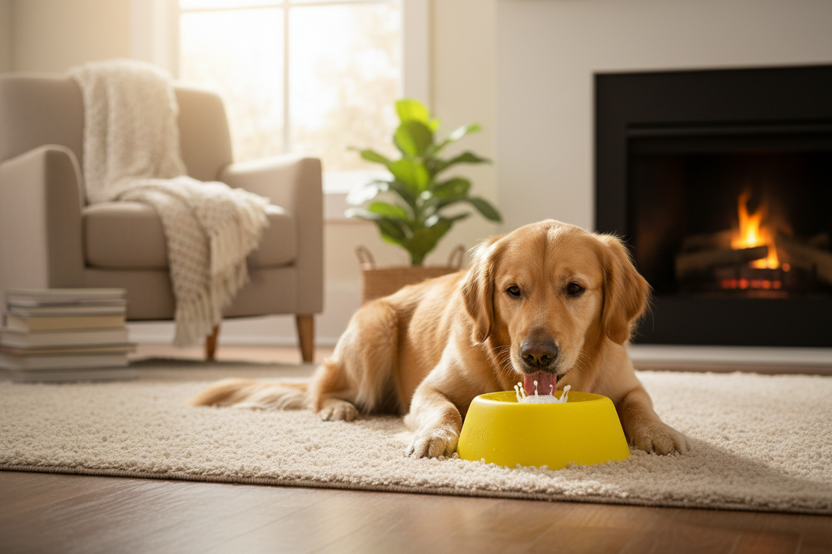 Slow Feeder Dog Bowl – Non-Slip 3/4 Cup Lick Bowl for Bone Broth, Yogurt, Frozen Treats and Healthier Mealtime Pacing