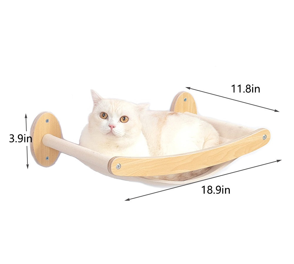 Wall Mounted Cat Climbing Shelf with Sisal Scratching Post – Four Step Stairway Platform Tree Gym Furniture for Active Indoor Cats.