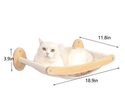 Wall Mounted Cat Climbing Shelf with Sisal Scratching Post – Four Step Stairway Platform Tree Gym Furniture for Active Indoor Cats.