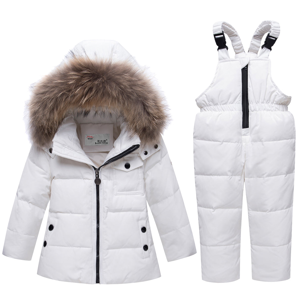 Kids Winter Snowsuit Set - Warm Down Jacket and Overalls Outfit for Boys Girls Toddlers and Cold Weather Outdoor Play