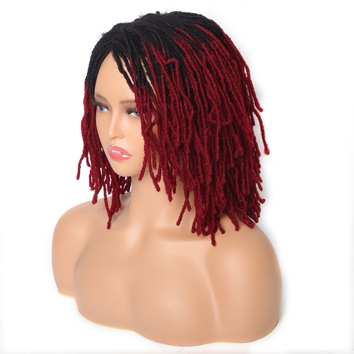 Braided Afro Bob Wig – 10 Inch Synthetic Dreadlock Short Curly Wig for Black Women Cosplay and Daily Fashion