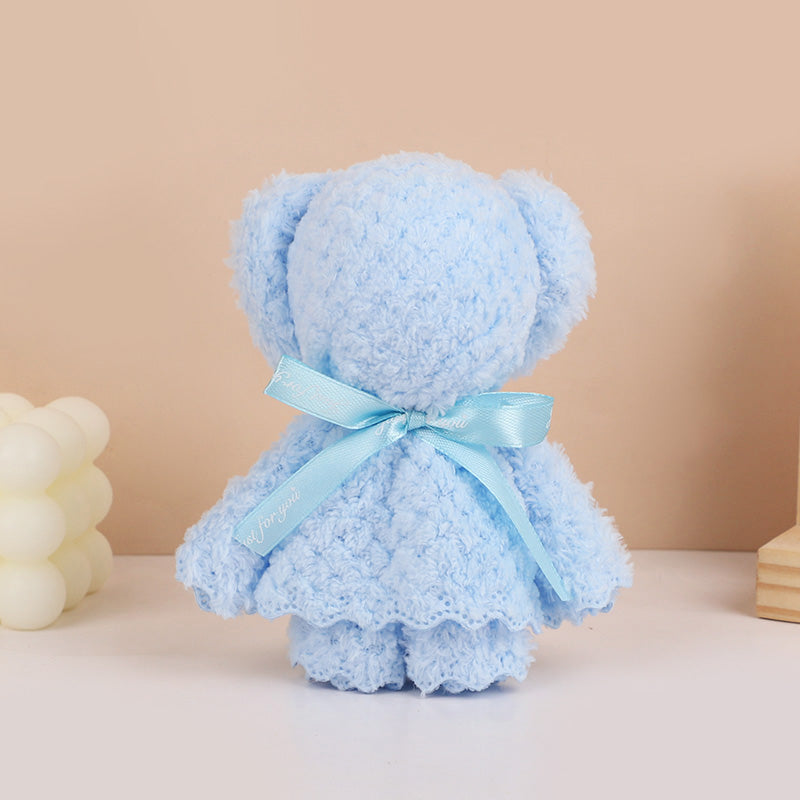 Cute Bear Plush Towel Set - Soft Cartoon Souvenir Gift Towels for Weddings, Birthdays, Party Favors and Kids Gifts