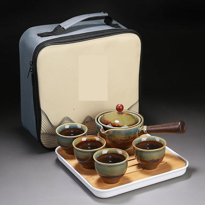 Portable Automatic Tea Set – Small Japanese Style Travel Tea Maker for Home, Office and On-The-Go Brewing
