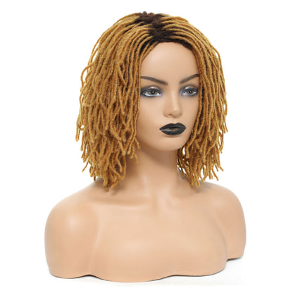 Braided Afro Bob Wig – 10 Inch Synthetic Dreadlock Short Curly Wig for Black Women Cosplay and Daily Fashion