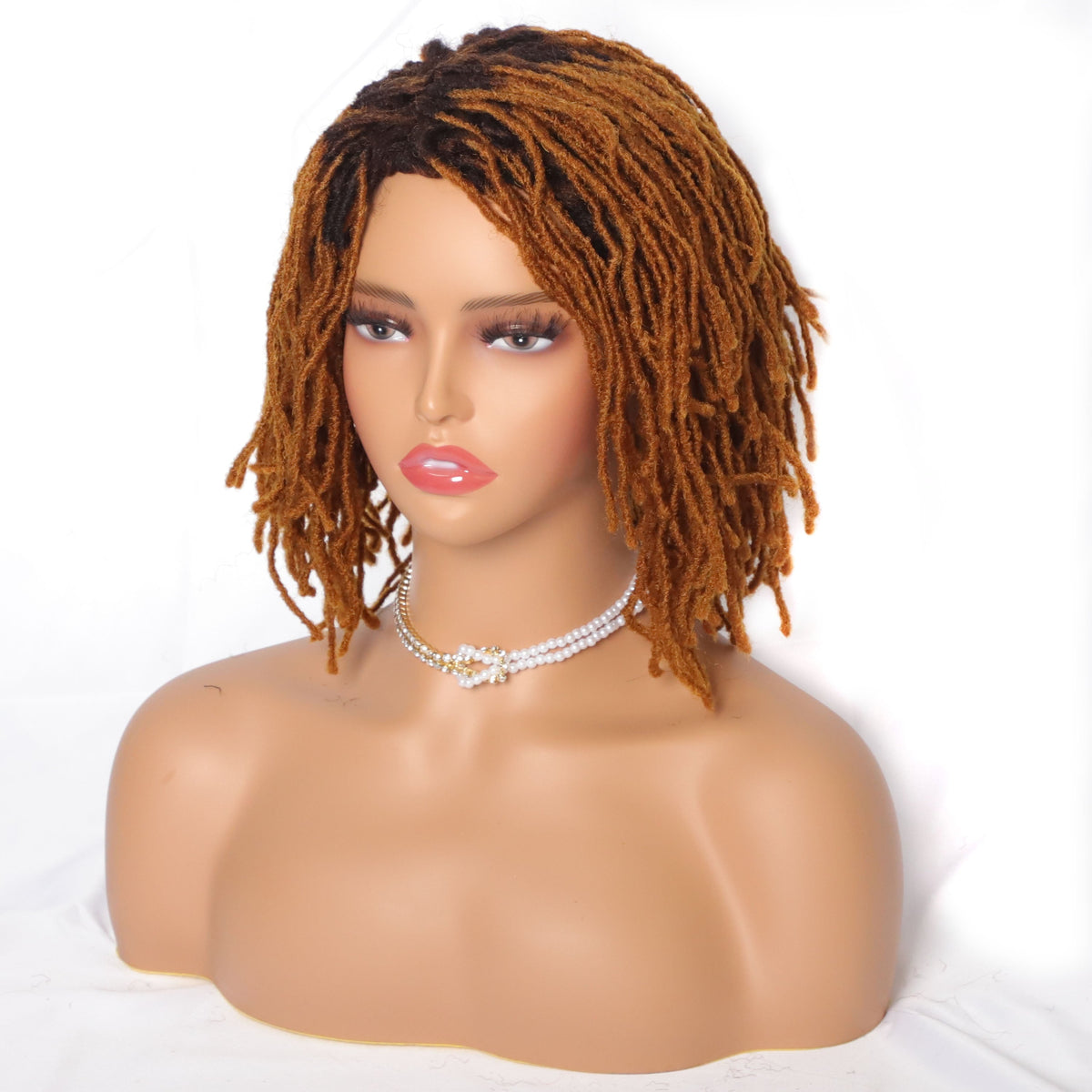 Braided Afro Bob Wig – 10 Inch Synthetic Dreadlock Short Curly Wig for Black Women Cosplay and Daily Fashion